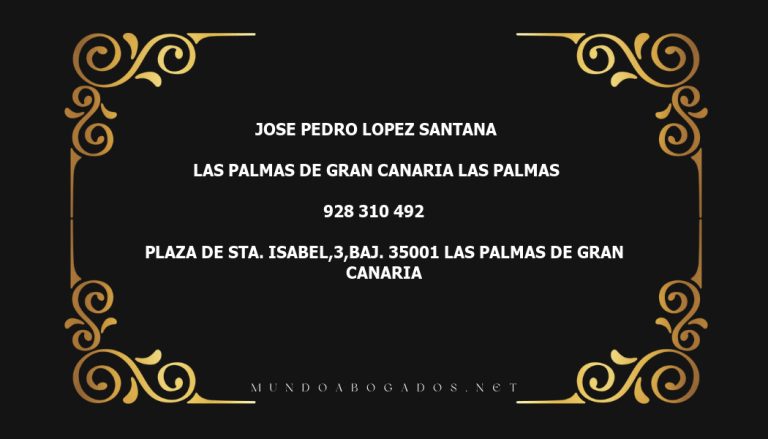 abogado Jose Pedro Lopez Santana en la localidad de Las Palmas de Gran Canaria