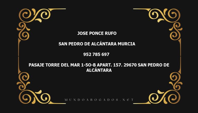 abogado Jose Ponce Rufo en la localidad de San Pedro de Alcántara