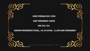 abogado Jose Porras Del Viso en la localidad de San Fernando