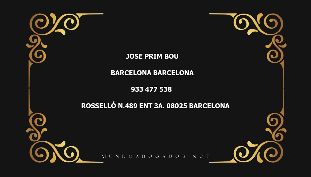 abogado Jose Prim Bou en la localidad de Barcelona