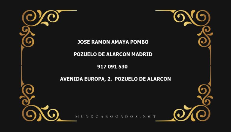 abogado Jose Ramon Amaya Pombo en la localidad de Pozuelo de Alarcon