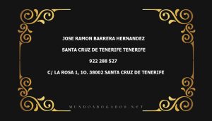 abogado Jose Ramon Barrera Hernandez en la localidad de Santa Cruz de Tenerife