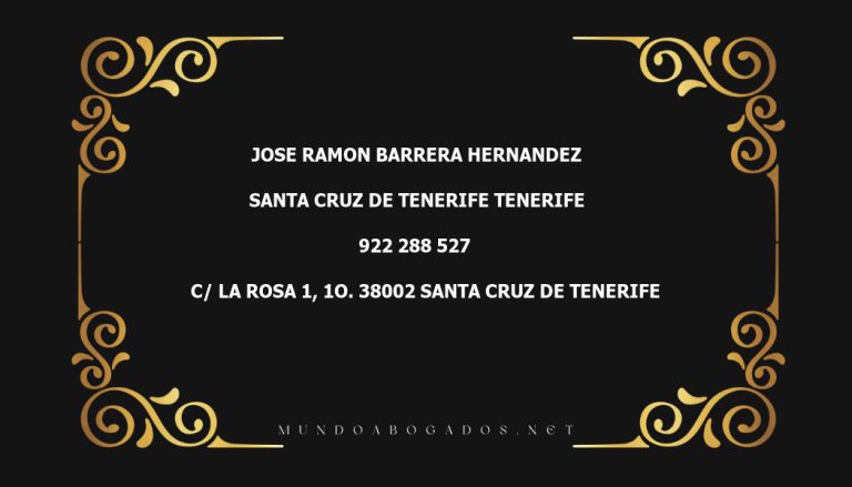 abogado Jose Ramon Barrera Hernandez en la localidad de Santa Cruz de Tenerife