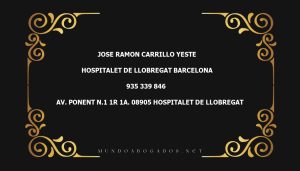 abogado Jose Ramon Carrillo Yeste en la localidad de Hospitalet de Llobregat