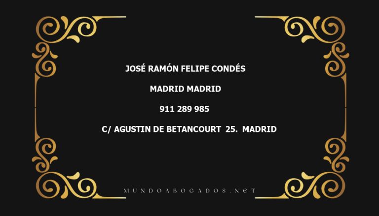 abogado José Ramón Felipe Condés en la localidad de Madrid