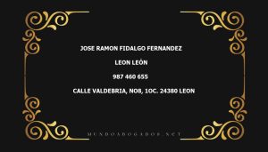 abogado Jose Ramon Fidalgo Fernandez en la localidad de Leon