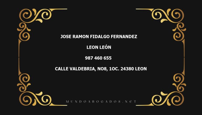 abogado Jose Ramon Fidalgo Fernandez en la localidad de Leon