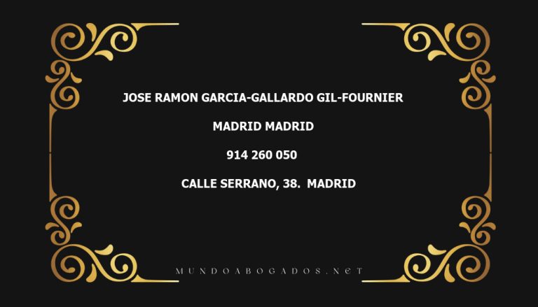 abogado Jose Ramon Garcia-Gallardo Gil-Fournier en la localidad de Madrid