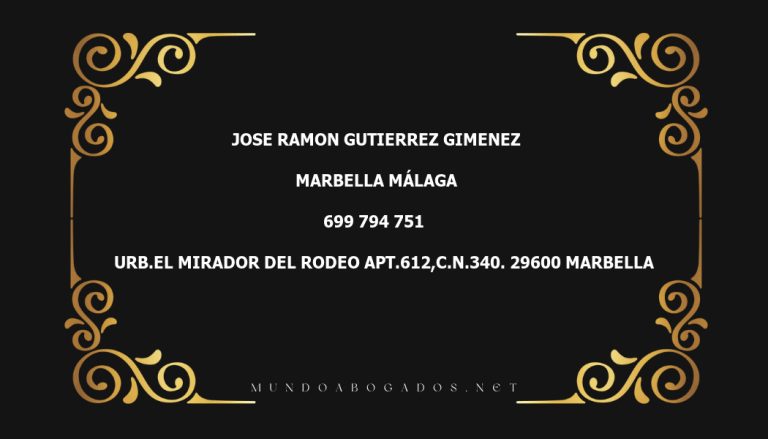 abogado Jose Ramon Gutierrez Gimenez en la localidad de Marbella