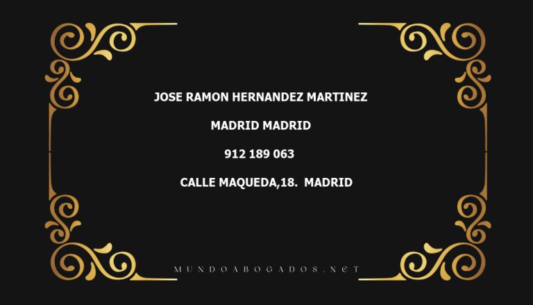 abogado Jose Ramon Hernandez Martinez en la localidad de Madrid