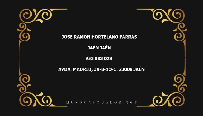 abogado Jose Ramon Hortelano Parras en la localidad de Jaén