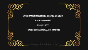 abogado Jose Ramon Melendez Suarez De Lezo en la localidad de Madrid