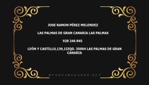 abogado Jose Ramon Pérez Melendez en la localidad de Las Palmas de Gran Canaria