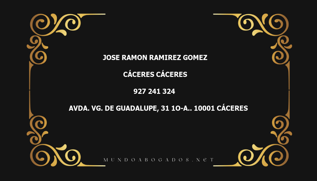 abogado Jose Ramon Ramirez Gomez en la localidad de Cáceres