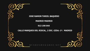 abogado Jose Ramon Turiel Baquero en la localidad de Madrid