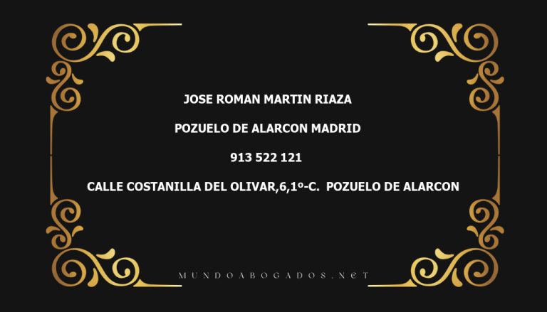 abogado Jose Roman Martin Riaza en la localidad de Pozuelo de Alarcon