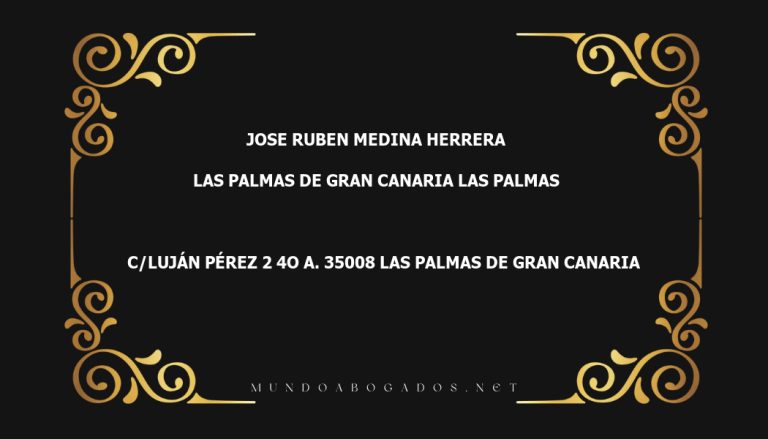 abogado Jose Ruben Medina Herrera en la localidad de Las Palmas de Gran Canaria