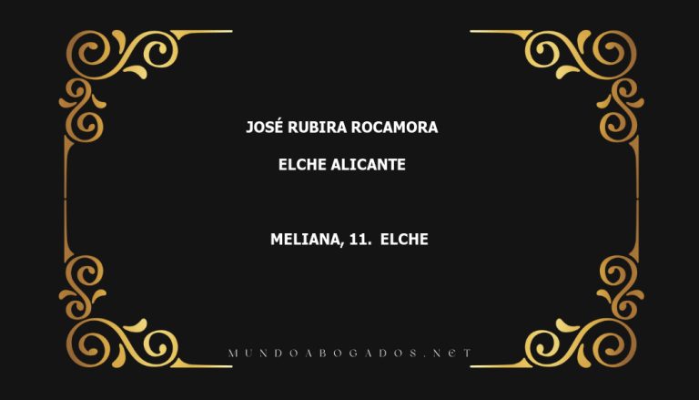 abogado José Rubira Rocamora en la localidad de Elche