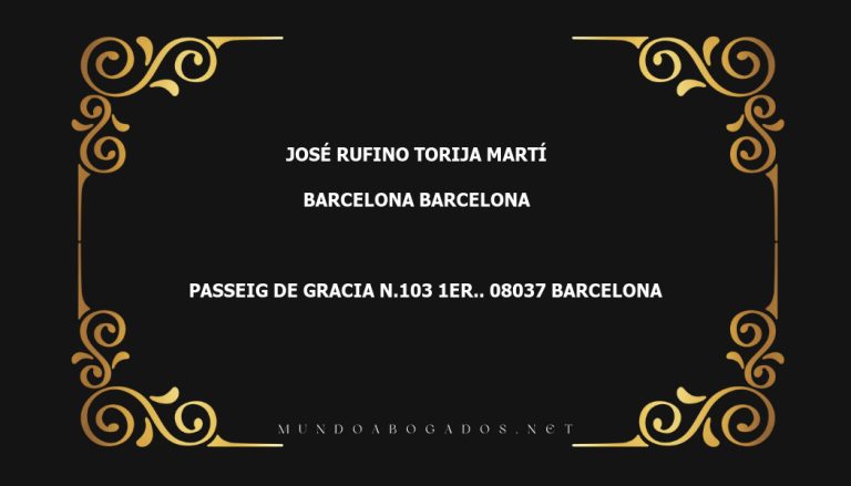 abogado José Rufino Torija Martí en la localidad de Barcelona