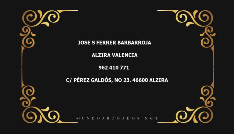 abogado Jose S Ferrer Barbarroja en la localidad de Alzira