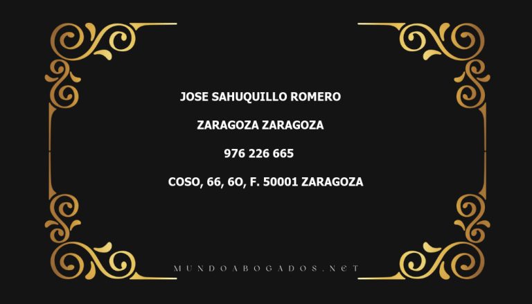 abogado Jose Sahuquillo Romero en la localidad de Zaragoza