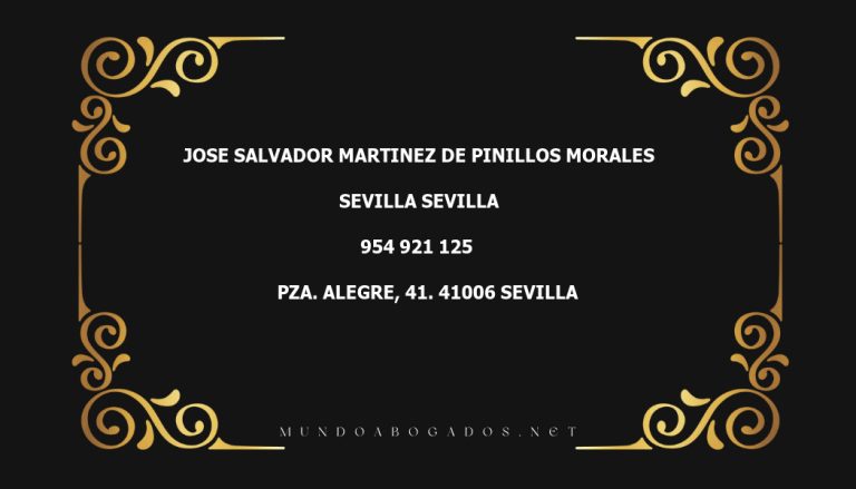 abogado Jose Salvador Martinez De Pinillos Morales en la localidad de Sevilla