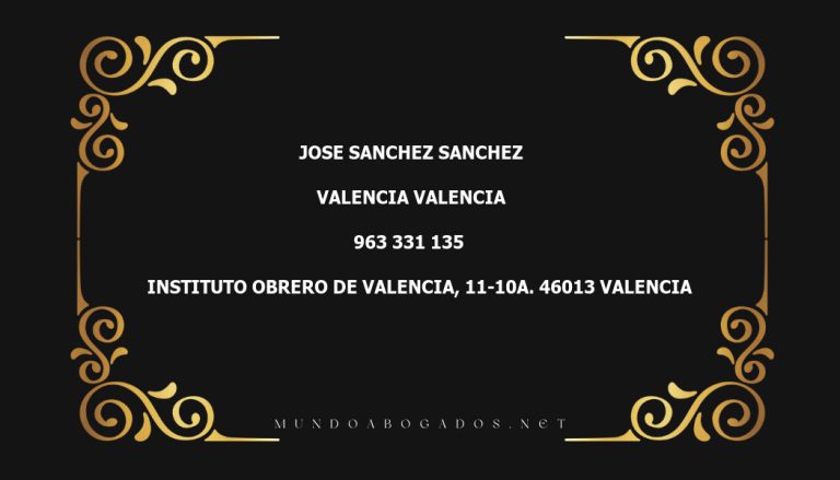 abogado Jose Sanchez Sanchez en la localidad de Valencia