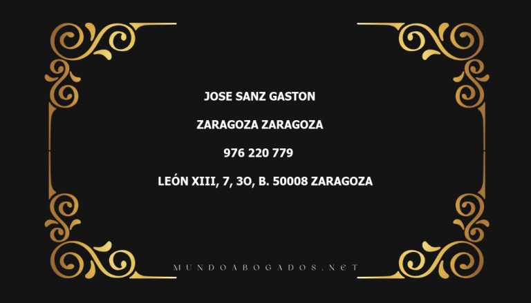 abogado Jose Sanz Gaston en la localidad de Zaragoza