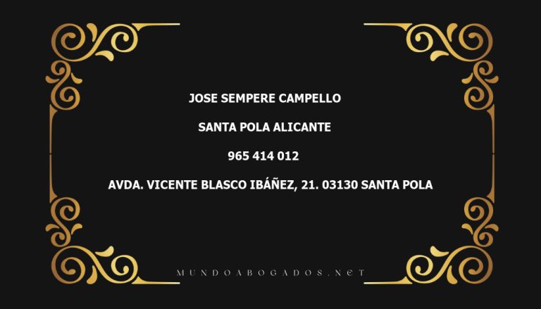 abogado Jose Sempere Campello en la localidad de Santa Pola