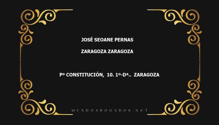 abogado José Seoane Pernas en la localidad de Zaragoza