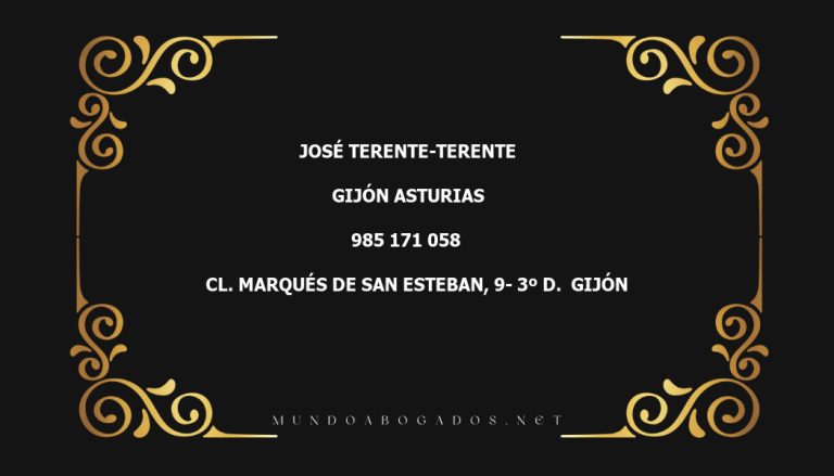 abogado José Terente-Terente en la localidad de Gijón