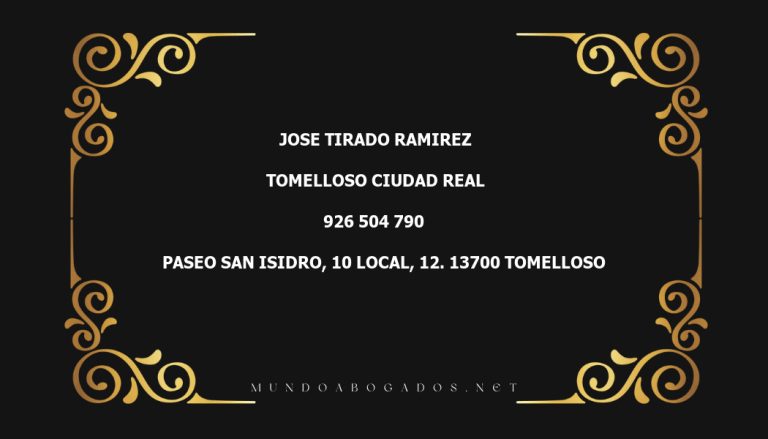 abogado Jose Tirado Ramirez en la localidad de Tomelloso