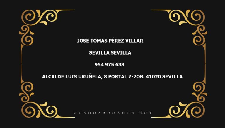 abogado Jose Tomas Pérez Villar en la localidad de Sevilla