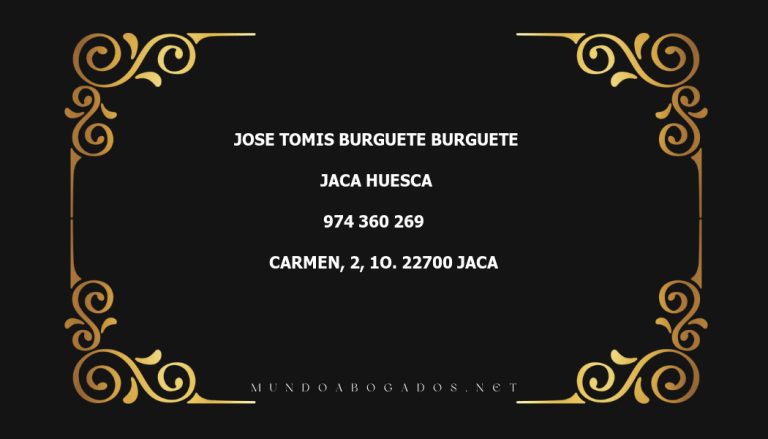 abogado Jose Tomis Burguete Burguete en la localidad de Jaca