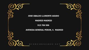 abogado Jose Ubaldo Llorente Agudo en la localidad de Madrid