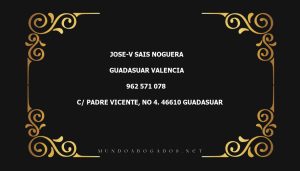 abogado Jose-V Sais Noguera en la localidad de Guadasuar