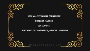 abogado Jose Valentin Diaz Fernandez en la localidad de Coslada