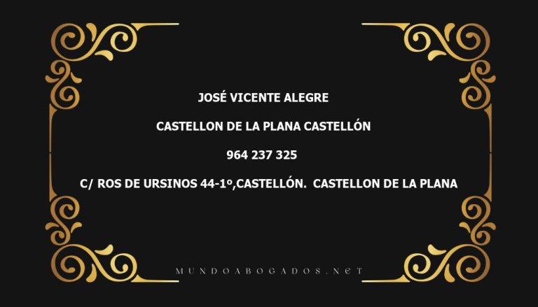 abogado José Vicente Alegre en la localidad de Castellon de la Plana