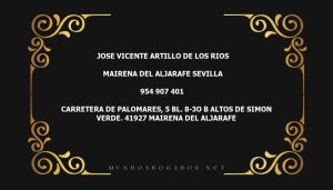 abogado Jose Vicente Artillo De Los Rios en la localidad de Mairena del Aljarafe