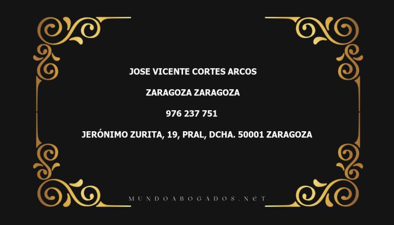 abogado Jose Vicente Cortes Arcos en la localidad de Zaragoza