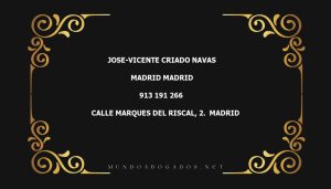 abogado Jose-Vicente Criado Navas en la localidad de Madrid