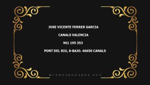 abogado Jose Vicente Ferrer Garcia en la localidad de Canals