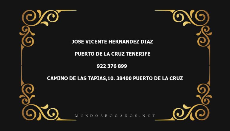 abogado Jose Vicente Hernandez Diaz en la localidad de Puerto de la Cruz