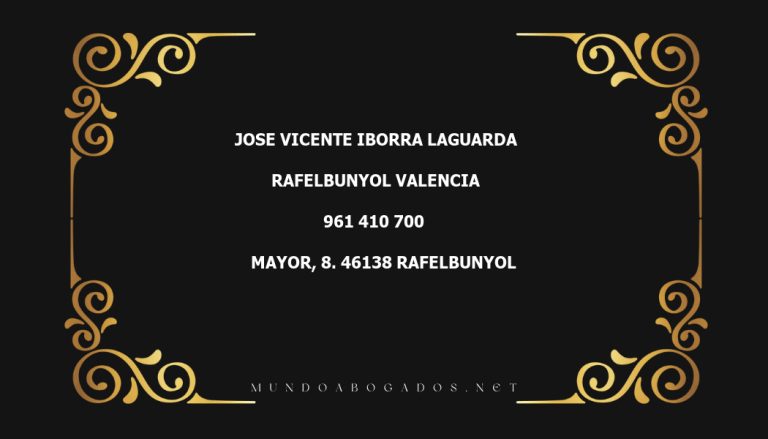 abogado Jose Vicente Iborra Laguarda en la localidad de Rafelbunyol