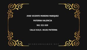 abogado Jose Vicente Moreno Marquez en la localidad de Paterna