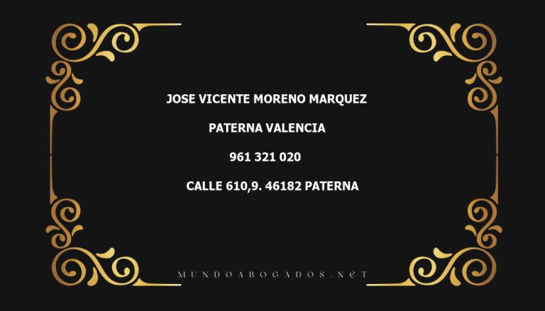 abogado Jose Vicente Moreno Marquez en la localidad de Paterna