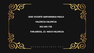 abogado Jose Vicente Santamaria Paulo en la localidad de Valencia