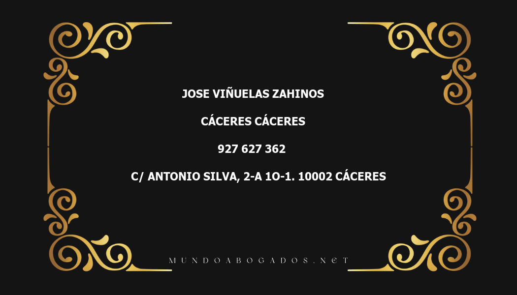 abogado Jose Viñuelas Zahinos en la localidad de Cáceres