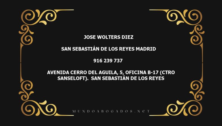 abogado Jose Wolters Diez en la localidad de San Sebastián de los Reyes