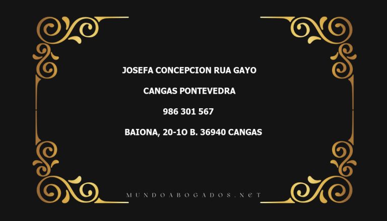 abogado Josefa Concepcion Rua Gayo en la localidad de Cangas